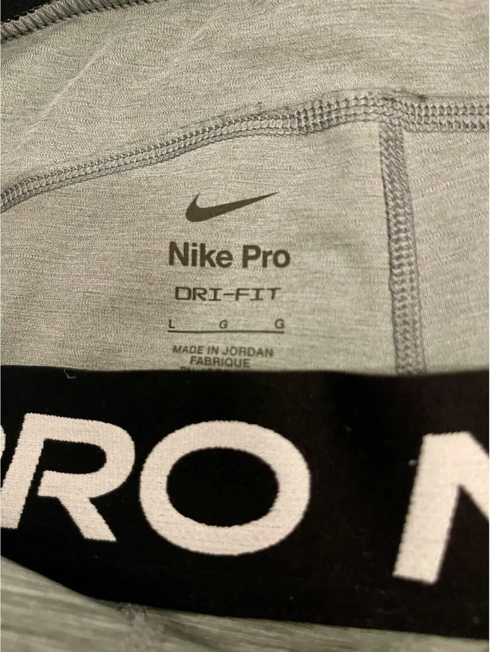 Nike Pro Dri-FIT Gray Compression Shorts Women's Large Training Athletic